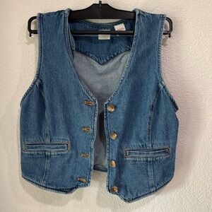 Levi's Women's Blue Button-Up Amore Denim Vest Size L
